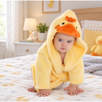 18C631: Baby Novelty Duck Dressing Gown (0-6 Months)